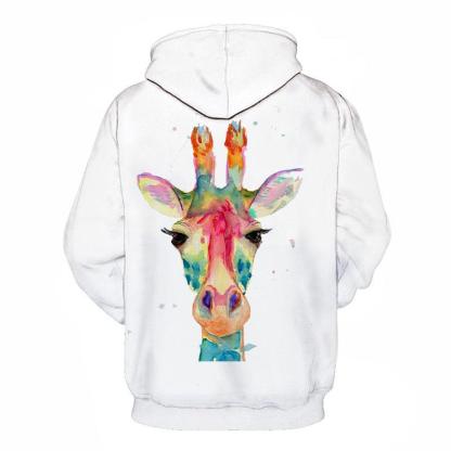 Colorful Giraffe Face 3D - Sweatshirt, Hoodie, Pullover-My 3D Hoodie