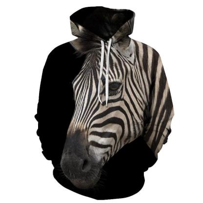 Zebra 3D - Sweatshirt, Hoodie, Pullover-My 3D Hoodie