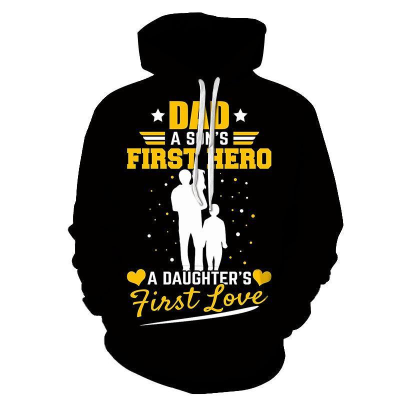 Dad A Son's First Hero 3D - Sweatshirt, Hoodie, Pullover-My 3D Hoodie