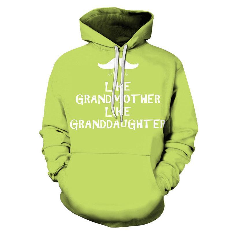 Green Grandma 3D - Sweatshirt, Hoodie, Pullover-My 3D Hoodie