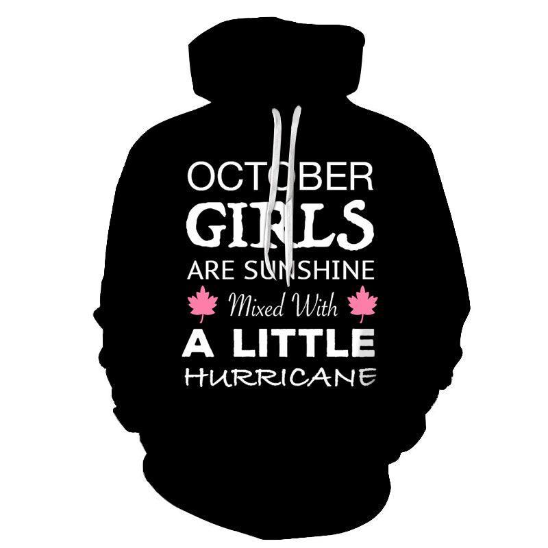 Black October Girl 3D - Sweatshirt, Hoodie, Pullover-My 3D Hoodie