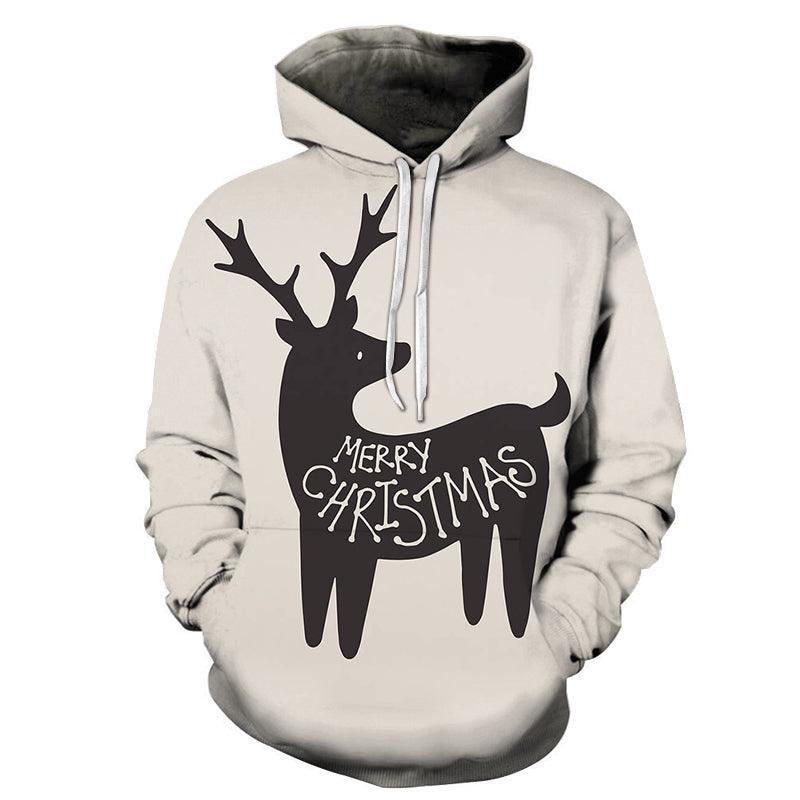 Merry Christmas Reindeer 3D - Sweatshirt, Hoodie, Pullover-My 3D Hoodie