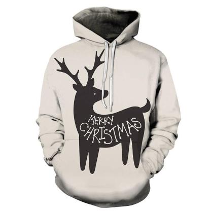Merry Christmas Reindeer 3D - Sweatshirt, Hoodie, Pullover-My 3D Hoodie
