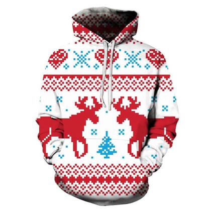 Reindeer Christmas Hoodie - Sweatshirt, Hoodie, Pullover-My 3D Hoodie