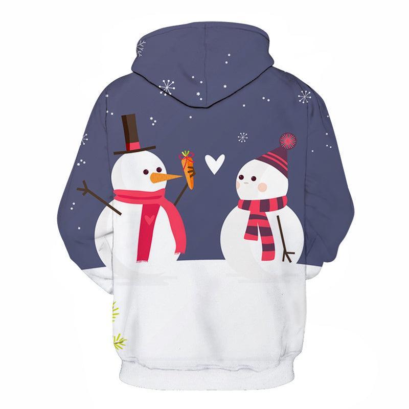 Snowman in Love Christmas Hoodie - Sweatshirt, Hoodie, Pullover-My 3D Hoodie
