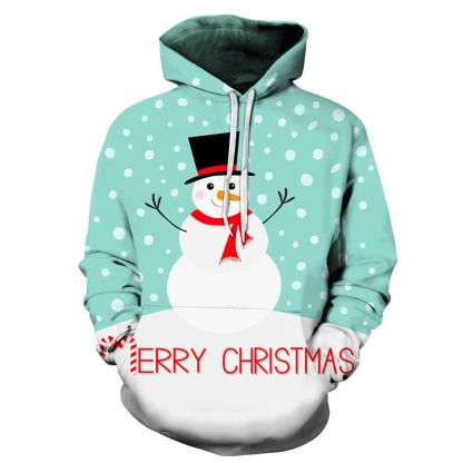 Happy Snowman Christmas Hoodie - Sweatshirt, Hoodie, Pullover-My 3D Hoodie