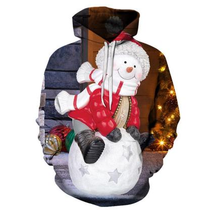 Junior Snowman Christmas Hoodie - Sweatshirt, Hoodie, Pullover-My 3D Hoodie