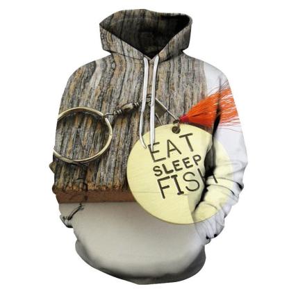 Eat, Sleep and Fish 3D - Sweatshirt, Hoodie, Pullover-My 3D Hoodie
