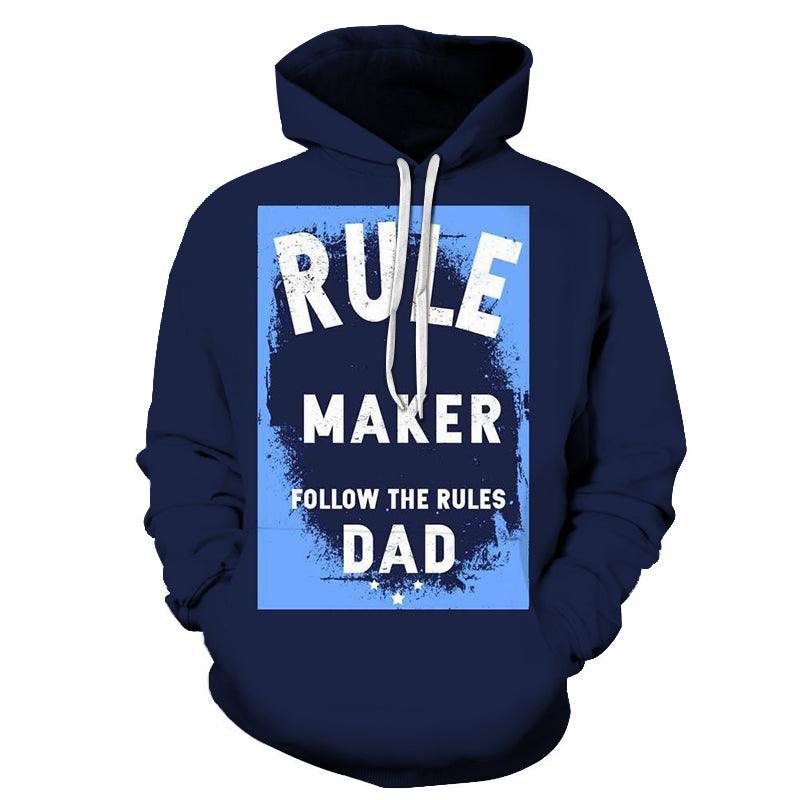 Dad Rules 3D - Sweatshirt, Hoodie, Pullover-My 3D Hoodie