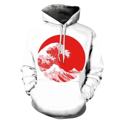 3D Japanese Waves Flag - Hoodie, Sweatshirt, Pullover-My 3D Hoodie