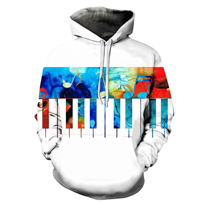 3D Colorful Piano Keys - Hoodie, Sweatshirt, Pullover-My 3D Hoodie