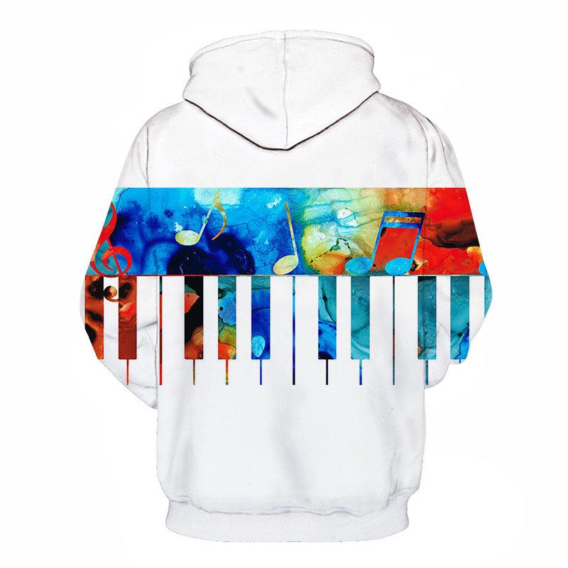 3D Colorful Piano Keys - Hoodie, Sweatshirt, Pullover-My 3D Hoodie