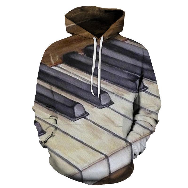 3D Wooden Piano Keys - Hoodie, Sweatshirt, Pullover-My 3D Hoodie