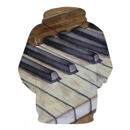 3D Wooden Piano Keys - Hoodie, Sweatshirt, Pullover-My 3D Hoodie