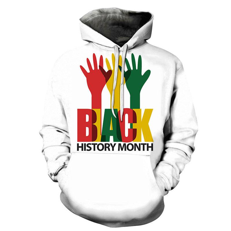 White Hand Print Black History Month 3D - Sweatshirt, Hoodie, Pullover-My 3D Hoodie