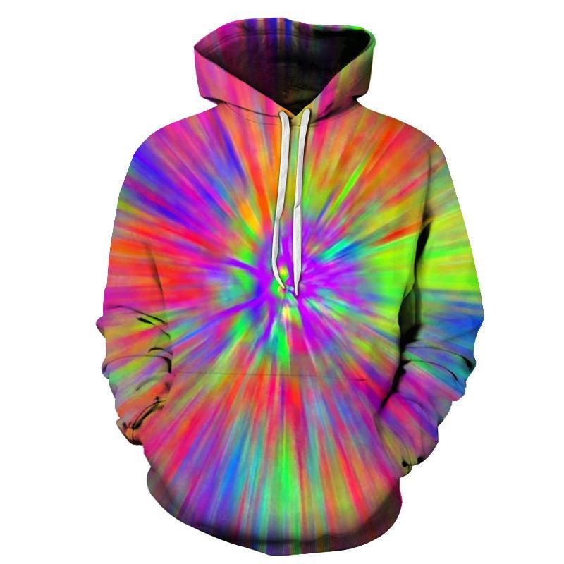 Purple Green Tie Dye Hoodie 3D Sweatshirt Pullover Hoodie-My 3D Hoodie