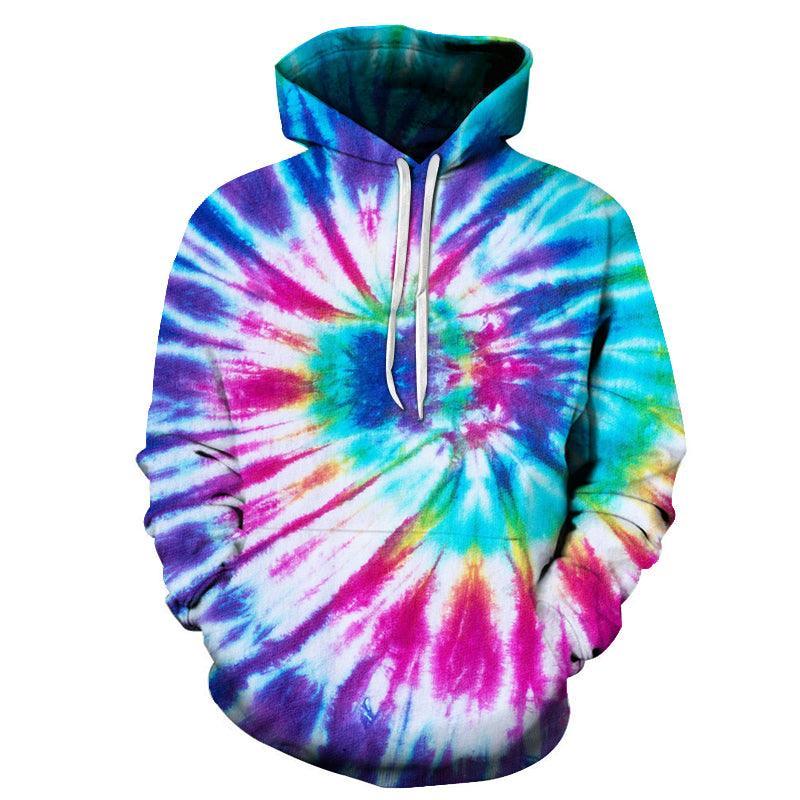 Blue Green Tie Dye Hoodie 3D Sweatshirt Pullover Hoodie-My 3D Hoodie