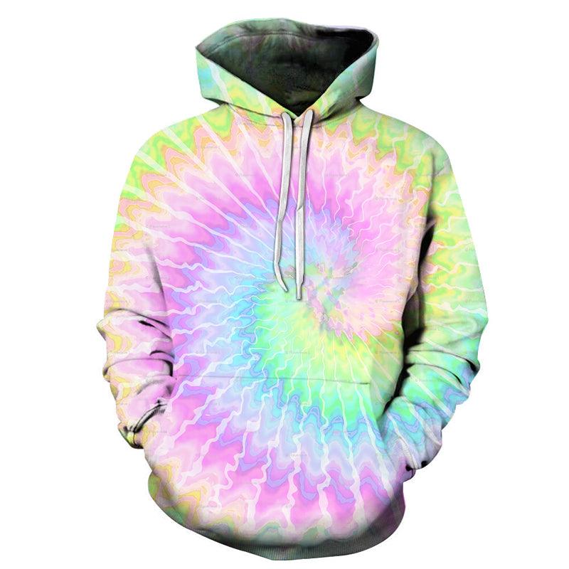 Pink Yellow Tie Dye Hoodie 3D Sweatshirt Pullover Hoodie-My 3D Hoodie