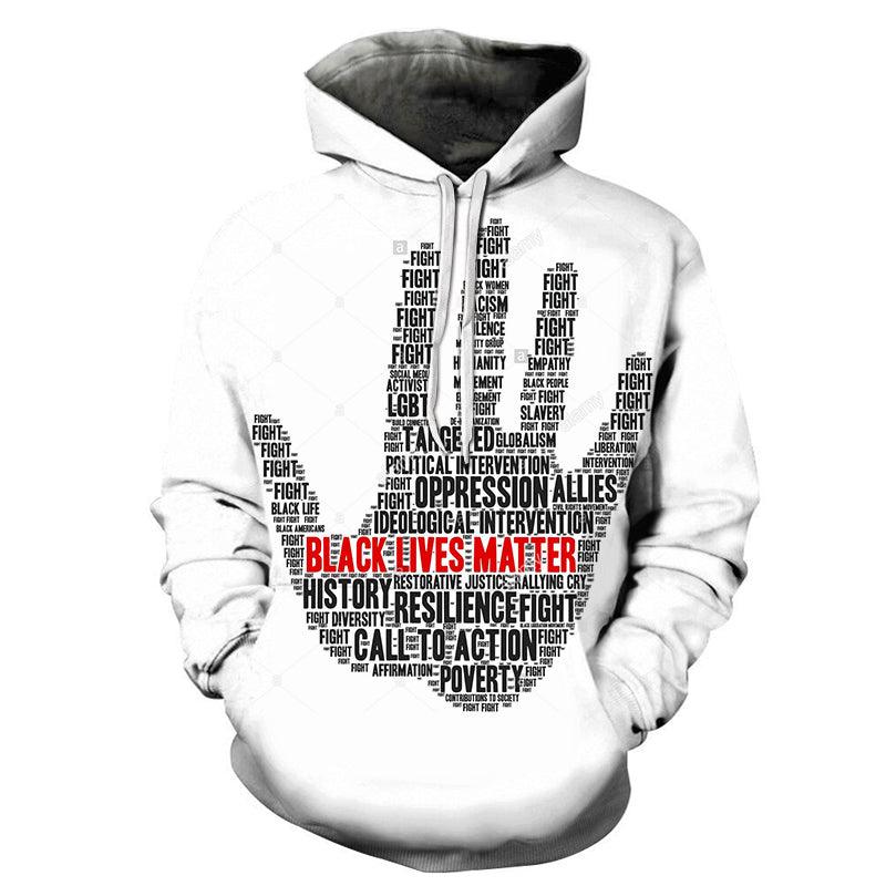 Hand Print Black Lives Matter 3D - Sweatshirt, Hoodie, Pullover-My 3D Hoodie