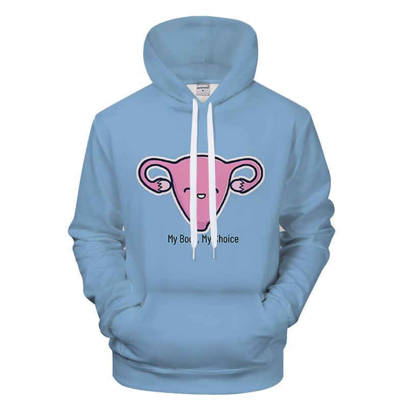 My Body My Choice Cool Blue Hoodie-My 3D Hoodie