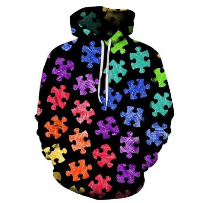 Autism Puzzle Design 3D - Sweatshirt, Hoodie, Pullover -Support Autism Awareness Movement-My 3D Hoodie