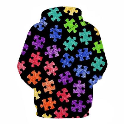 Autism Puzzle Design 3D - Sweatshirt, Hoodie, Pullover -Support Autism Awareness Movement-My 3D Hoodie
