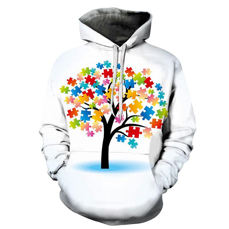 Autism Tree 3D - Sweatshirt, Hoodie, Pullover - Support Autism Awareness Movement-My 3D Hoodie