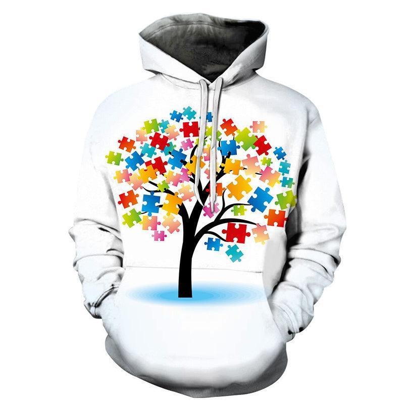 Autism Tree 3D - Sweatshirt, Hoodie, Pullover - Support Autism Awareness Movement-My 3D Hoodie