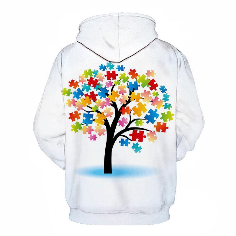 Autism Tree 3D - Sweatshirt, Hoodie, Pullover - Support Autism Awareness Movement-My 3D Hoodie