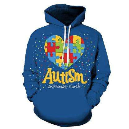 Celebrate Autism Awareness Month 3D - Sweatshirt, Hoodie, Pullover - Support Autism Awareness Movement-My 3D Hoodie