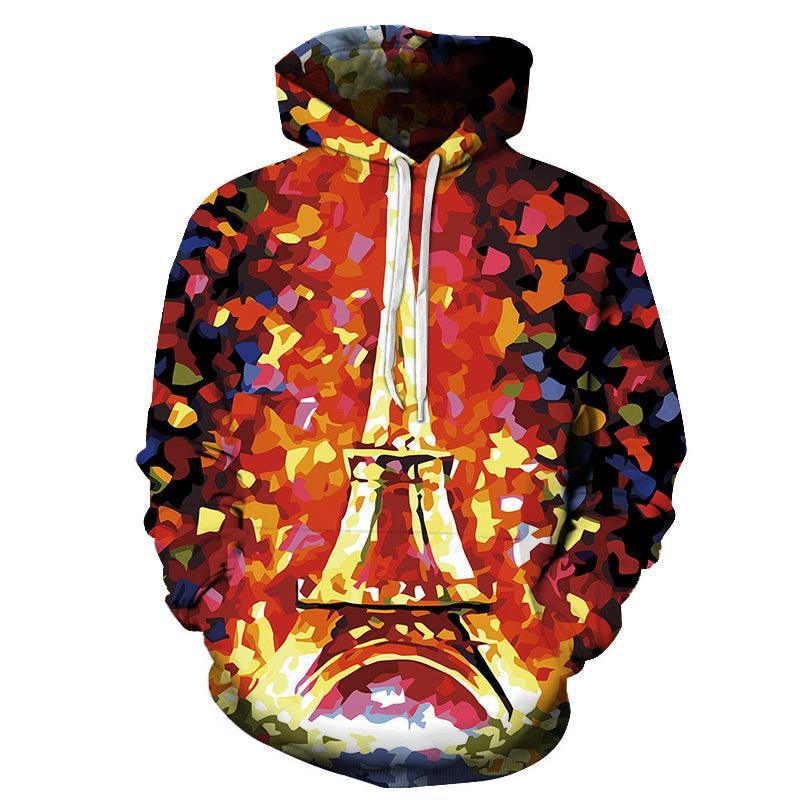 Vibrant Eiffel Tower Oil Painting 3D - Sweatshirt, Hoodie, Pullover-My 3D Hoodie