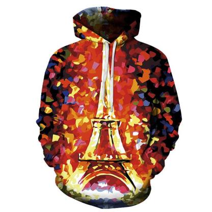 Vibrant Eiffel Tower Oil Painting 3D - Sweatshirt, Hoodie, Pullover-My 3D Hoodie