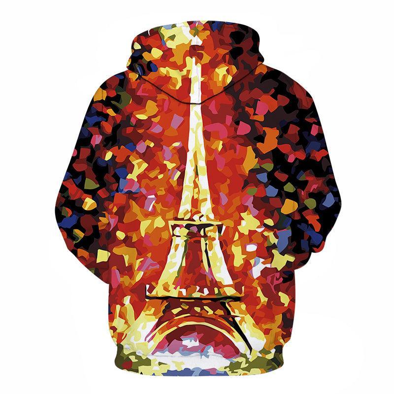 Vibrant Eiffel Tower Oil Painting 3D - Sweatshirt, Hoodie, Pullover-My 3D Hoodie