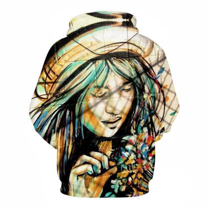 Artsy Girl Oil Painting 3D - Sweatshirt, Hoodie, Pullover-My 3D Hoodie