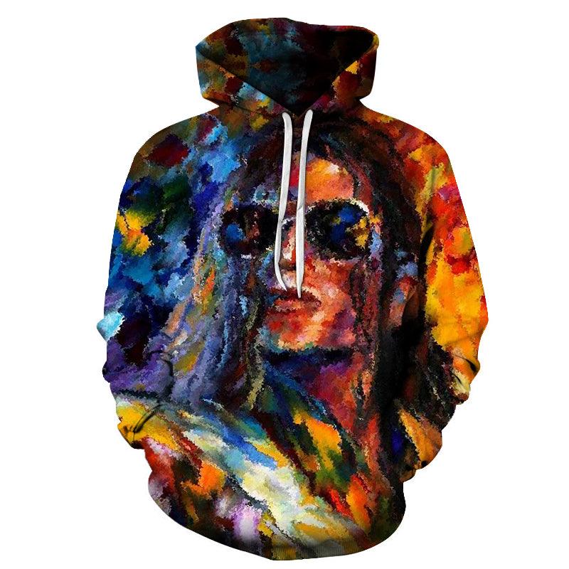 Rockstar Oil Painting 3D - Sweatshirt, Hoodie, Pullover-My 3D Hoodie