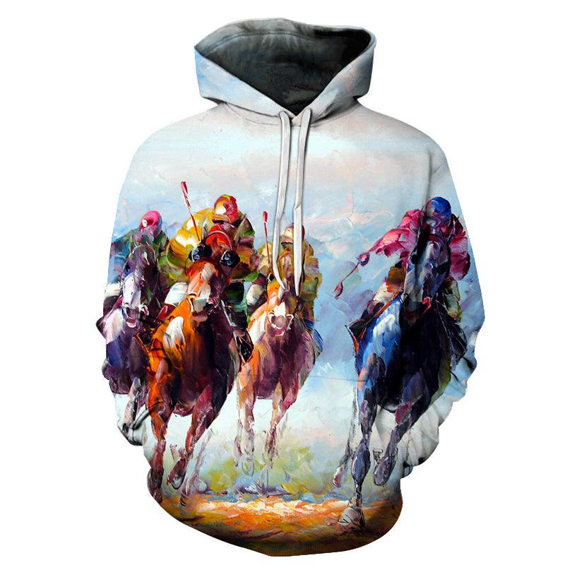 Derby Oil Painting 3D - Sweatshirt, Hoodie, Pullover-My 3D Hoodie