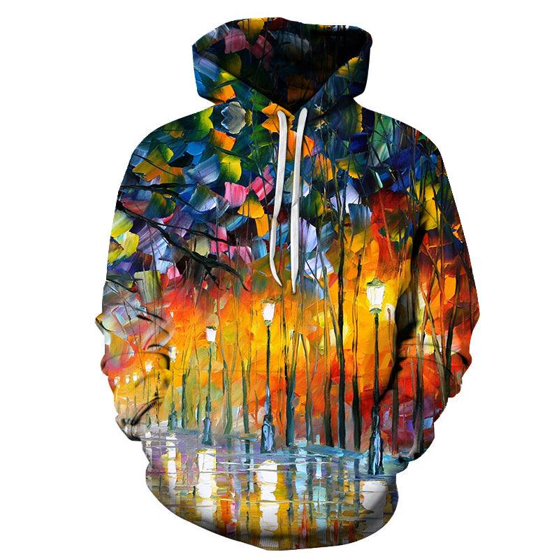Scenic Forest Oil Painting 3D - Sweatshirt, Hoodie, Pullover-My 3D Hoodie