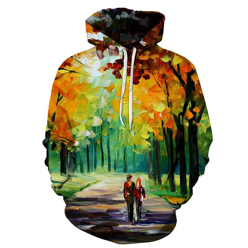 Couple in the forest Oil Painting 3D - Sweatshirt, Hoodie, Pullover-My 3D Hoodie