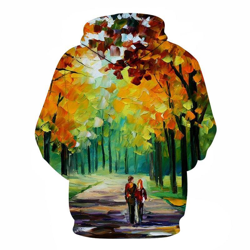 Couple in the forest Oil Painting 3D - Sweatshirt, Hoodie, Pullover-My 3D Hoodie