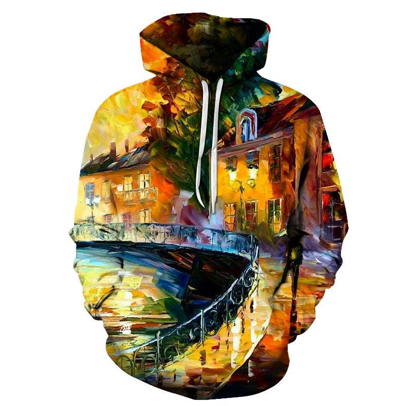 The Bridge Oil Painting 3D - Sweatshirt, Hoodie, Pullover-My 3D Hoodie