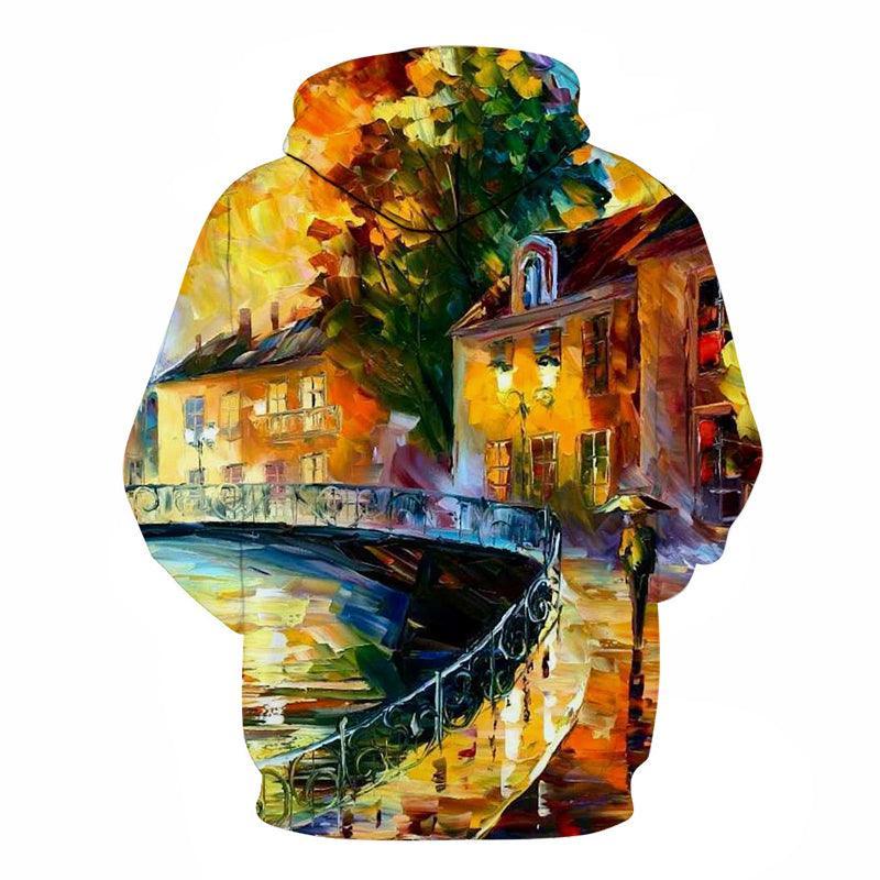 The Bridge Oil Painting 3D - Sweatshirt, Hoodie, Pullover-My 3D Hoodie