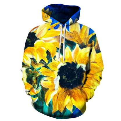 The Sunflowers Oil Painting 3D - Sweatshirt, Hoodie, Pullover-My 3D Hoodie