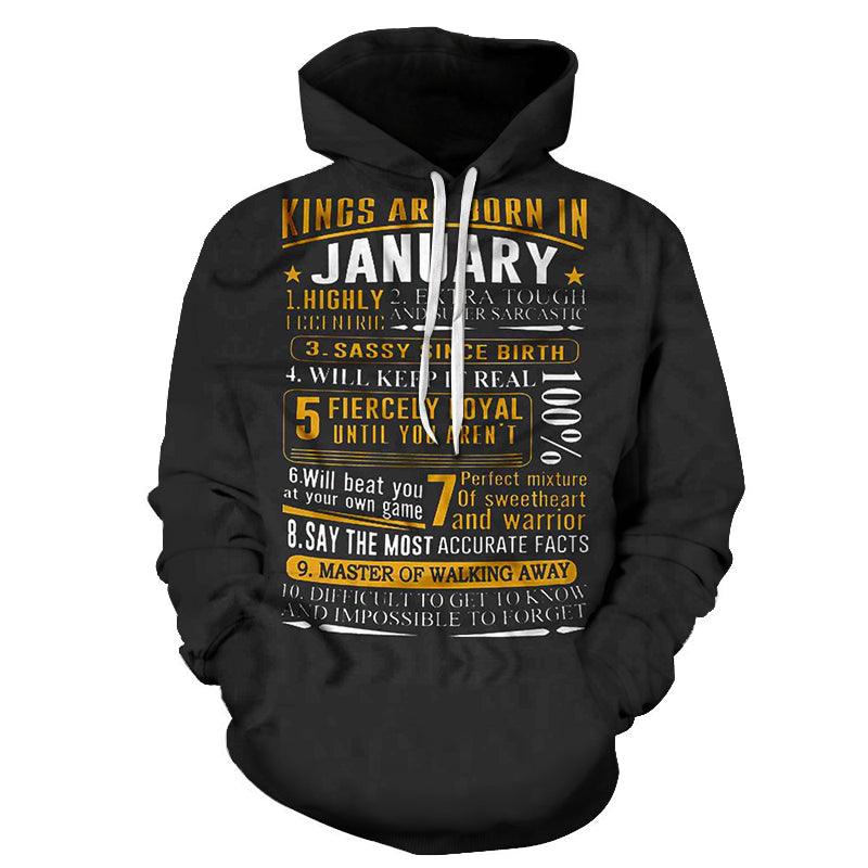 Guys Born in are Born in January 3D - Sweatshirt, Hoodie, Pullover-My 3D Hoodie