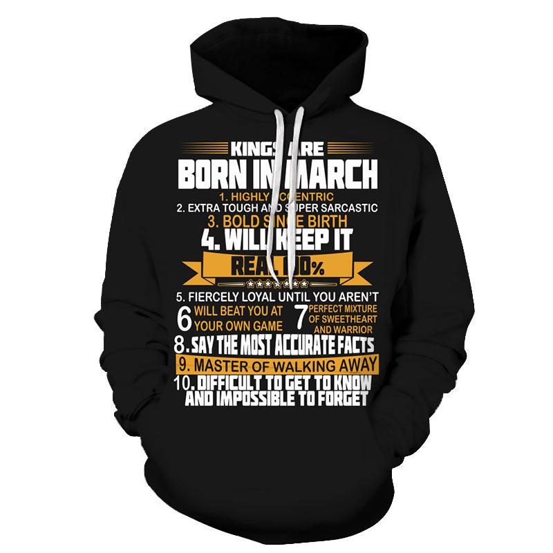 Guys Born in March Personality 3D - Sweatshirt, Hoodie, Pullover-My 3D Hoodie