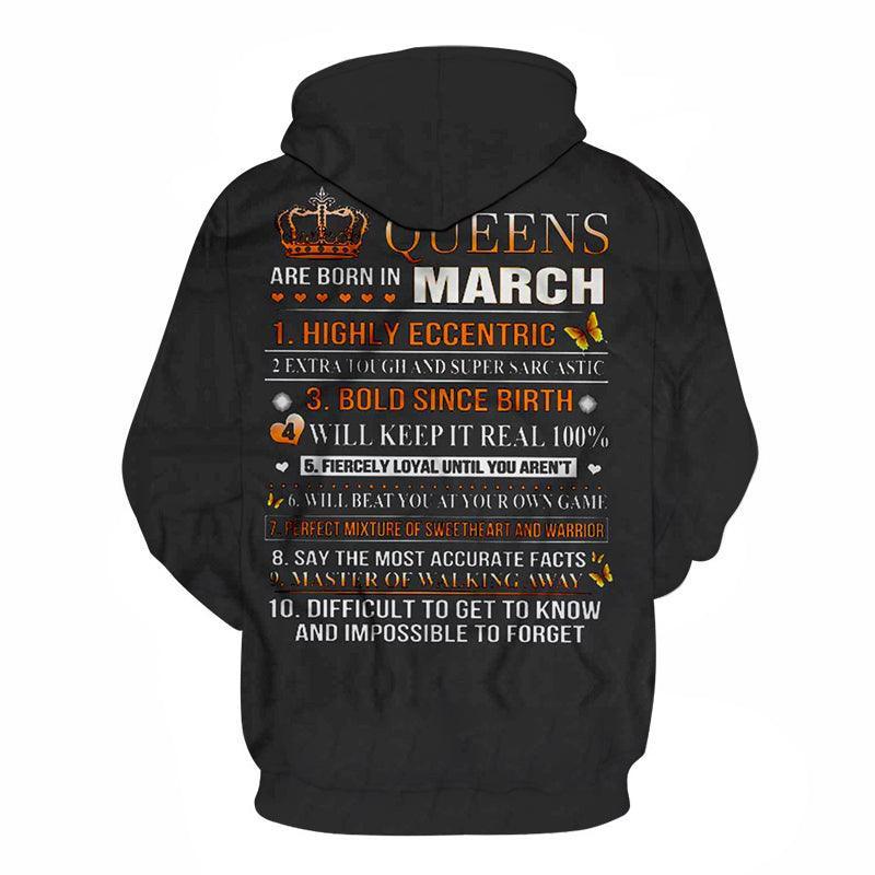 Girls Born in March Personality 3D - Sweatshirt, Hoodie, Pullover-My 3D Hoodie