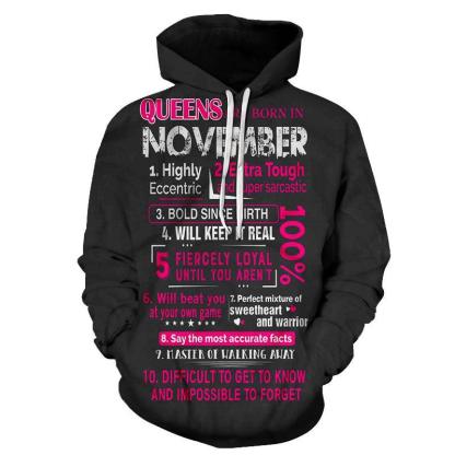 Girls born in November Personality 3D - Sweatshirt, Hoodie, Pullover-My 3D Hoodie