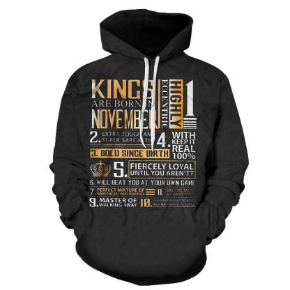 Guys born in November Personality  3D - Sweatshirt, Hoodie, Pullover-My 3D Hoodie