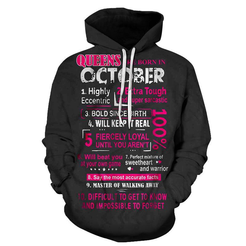 Girls born in October Personality 3D - Sweatshirt, Hoodie, Pullover-My 3D Hoodie
