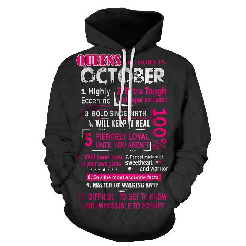 Girls born in October Personality 3D - Sweatshirt, Hoodie, Pullover-My 3D Hoodie