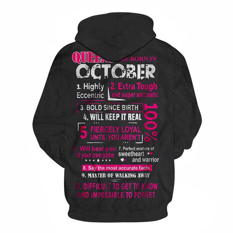 Girls born in October Personality 3D - Sweatshirt, Hoodie, Pullover-My 3D Hoodie